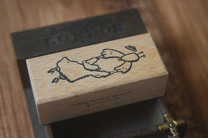 Yamadoro In the Wind: Holding Hands Rubber Stamp