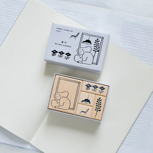 dodolulu Rubber Stamp Set: By the Window (set of 5)