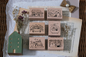 Bear & Girl: Travel Together Rubber Stamp (6 designs , sold separately)
