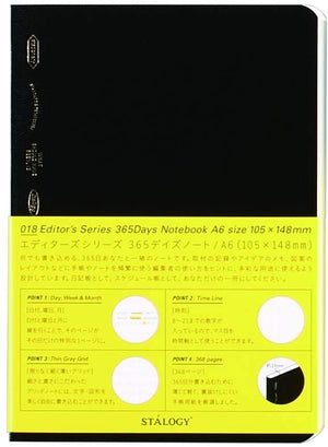 Stalogy 365 Notebook A6- Black - Smidapaper Ikigai Shop