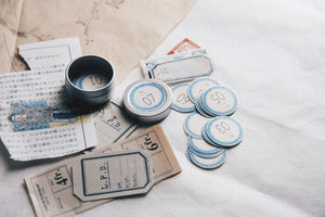 LampxPaperi Small Tin of Numbered Sticker Labels - Smidapaper Ikigai Shop