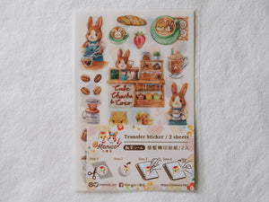 Maruco Cha Cha & Coco Cafe Transfer Stickers - Smidapaper Ikigai Shop