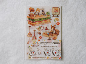 Maruco Cha Cha & Coco Japanese Cafe Transfer Stickers - Smidapaper Ikigai Shop