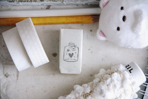 Black Milk Project Rubber Stamp - Mini Jar: Love - Smidapaper Ikigai Shop