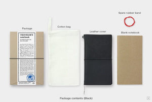 Traveler's Notebook - Regular Size - Black Leather - Smidapaper Ikigai Shop