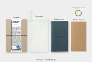 Traveler's Notebook - Regular Size - Blue Leather - Smidapaper Ikigai Shop
