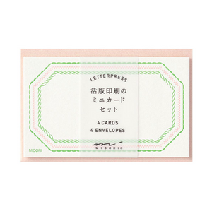 Midori Card Set: Letterpress Frame Pink - Smidapaper Ikigai Shop
