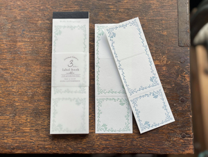 Oeda Letterpress  Limited Edition 3 Pattern Label Book: Noble Jade Green & Pale Blue - Smidapaper Ikigai Shop
