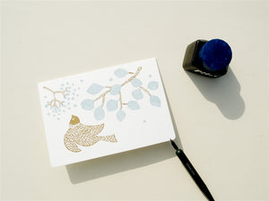 Classiky Letterpress Folded Card Large- Message Bird - Smidapaper Ikigai Shop