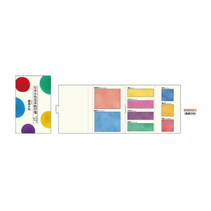Kamio Japan Colour Sample Sticky Notes Booklet: Vivid - Smidapaper Ikigai Shop