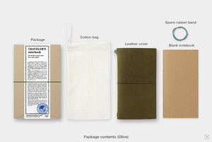 Traveler's Notebook - Regular Size - Olive Leather