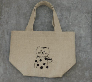 Classiky x Sennokoto Linen Embroidery Lunch Bag - Tama - Smidapaper Ikigai Shop