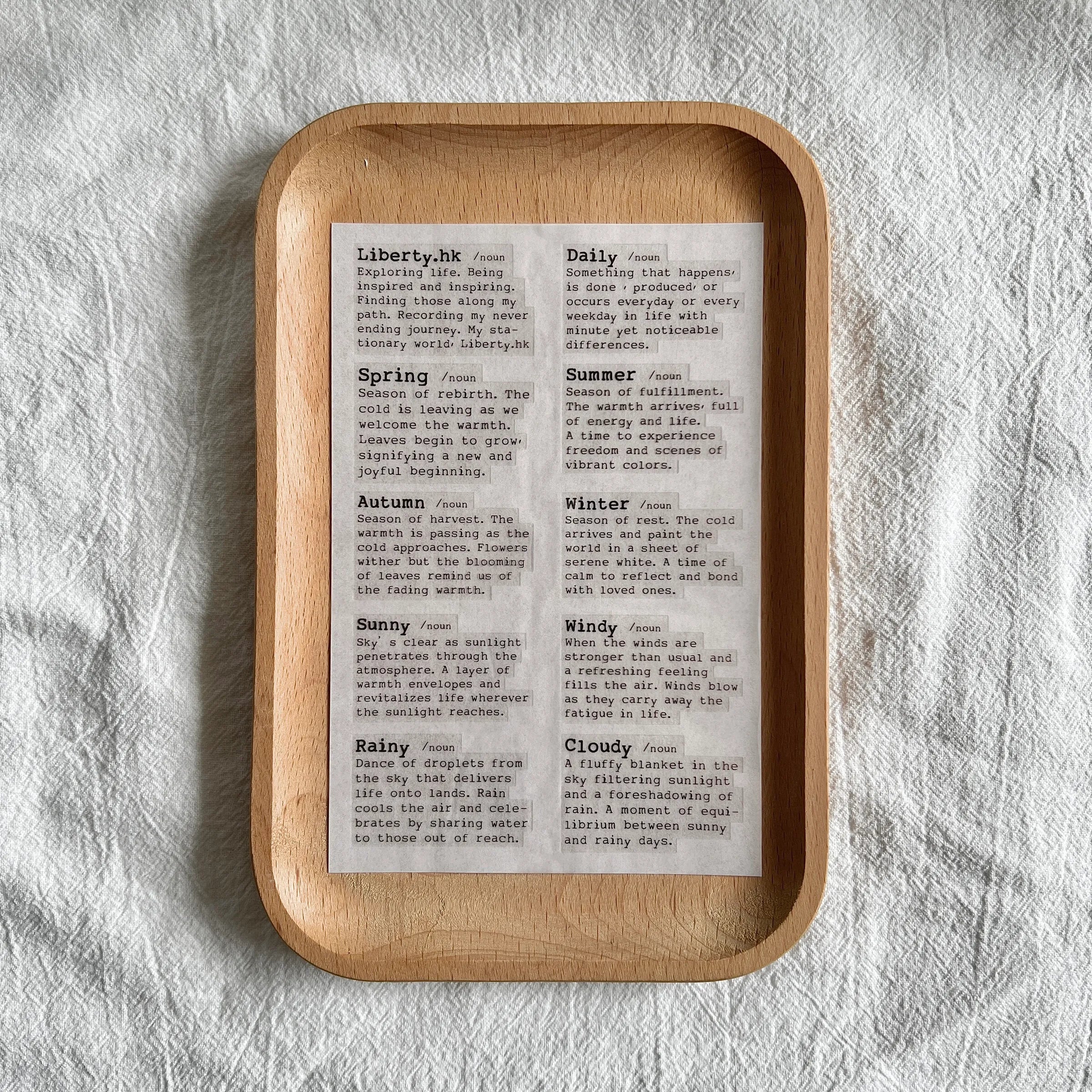 Liberty Dictionary Words Vol. 2 Transfer Sticker