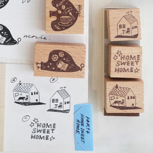 Kurukynki Nonchalant: Home Sweet Home Rubber Stamp (3 designs)