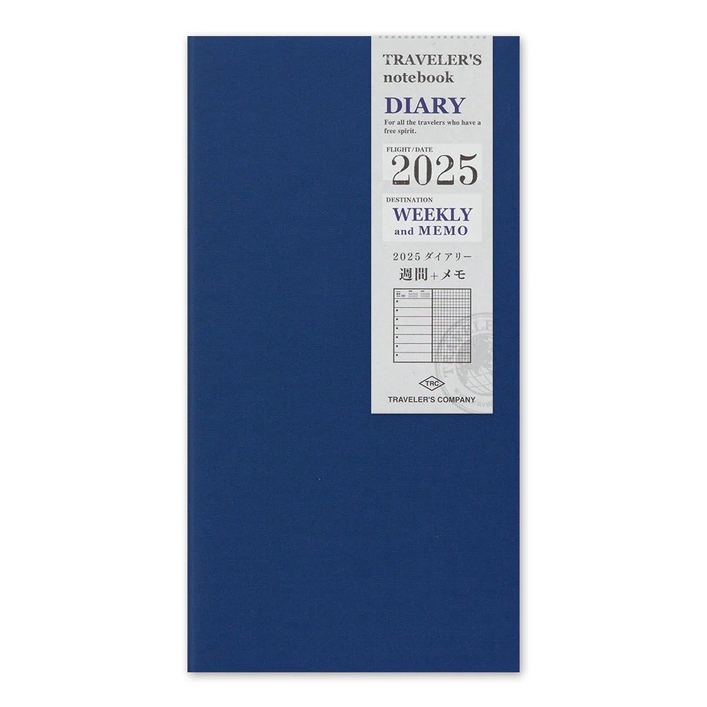 Traveler's Notebook 2025 Refill Weekly + Memo - Regular Size (Second Half)