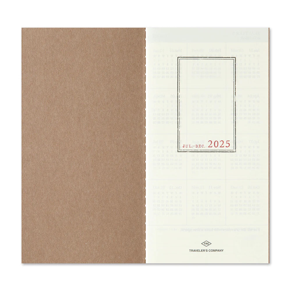 Traveler's Notebook 2025 Refill Weekly Vertical - Regular Size (Second Half)