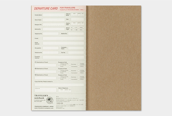 Traveler's Notebook 2026 Refill Weekly + Memo - Regular Size