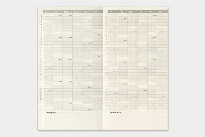 [PREORDER] Traveler's Notebook 2027 Refill Monthly - Regular Size
