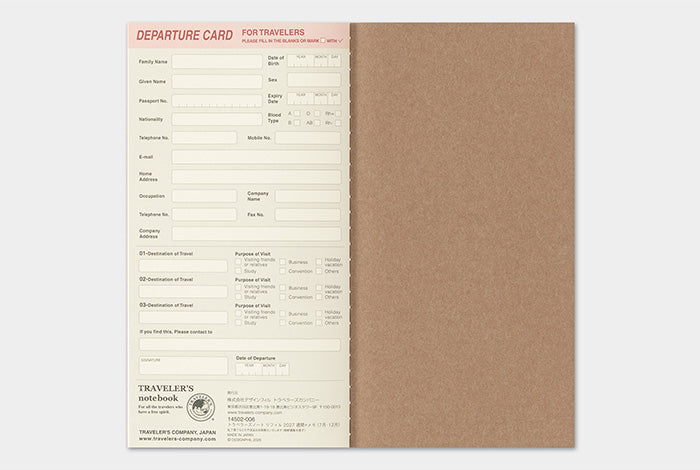 [PREORDER] Traveler's Notebook 2027 Refill Weekly + Memo - Regular Size