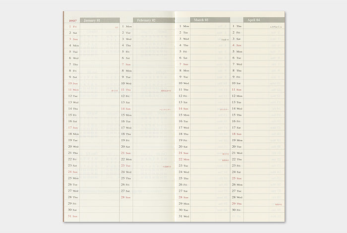 [PREORDER] Traveler's Notebook 2027 Refill Weekly Vertical - Regular Size