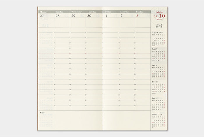 [PREORDER] Traveler's Notebook 2027 Refill Weekly Vertical - Regular Size
