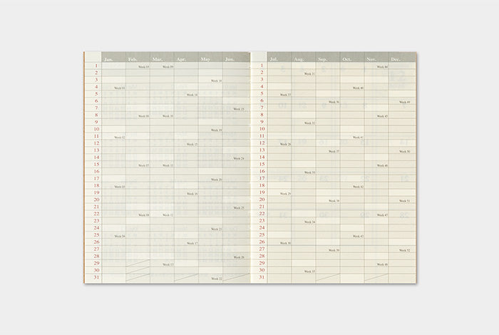 [PREORDER] Traveler's Notebook 2027 Refill Monthly - Passport Size