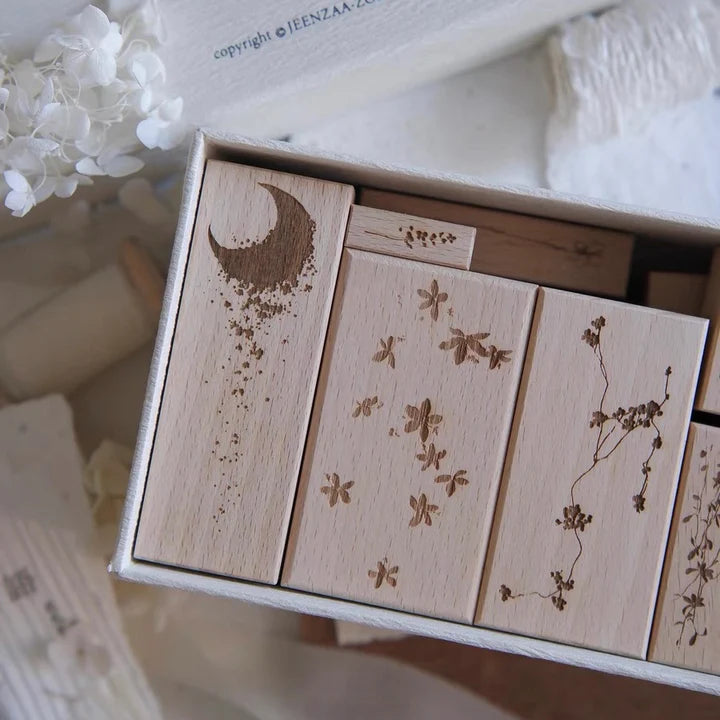 Jeenzaa Zoey Moon Rubber Stamp Set (set of 18)