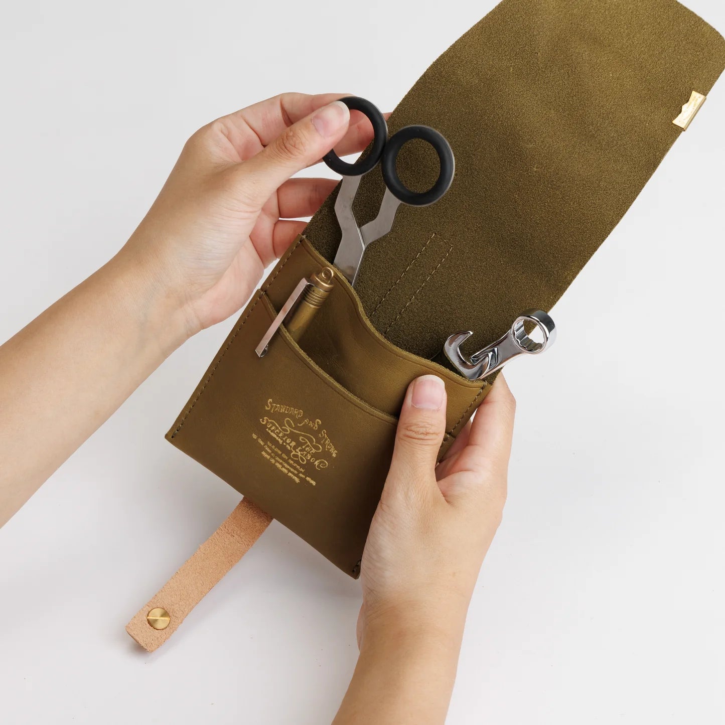 The Superior Labor: Glove Leather-Leather Tool Holder (Cognac Brown)