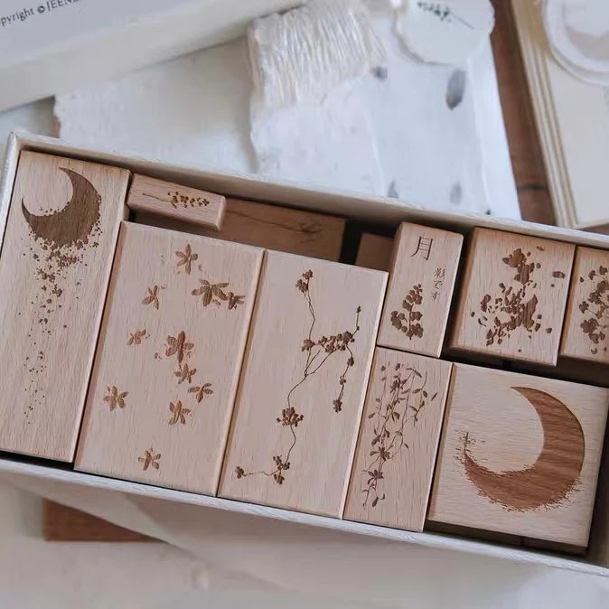 Jeenzaa Zoey Moon Rubber Stamp Set (set of 18)