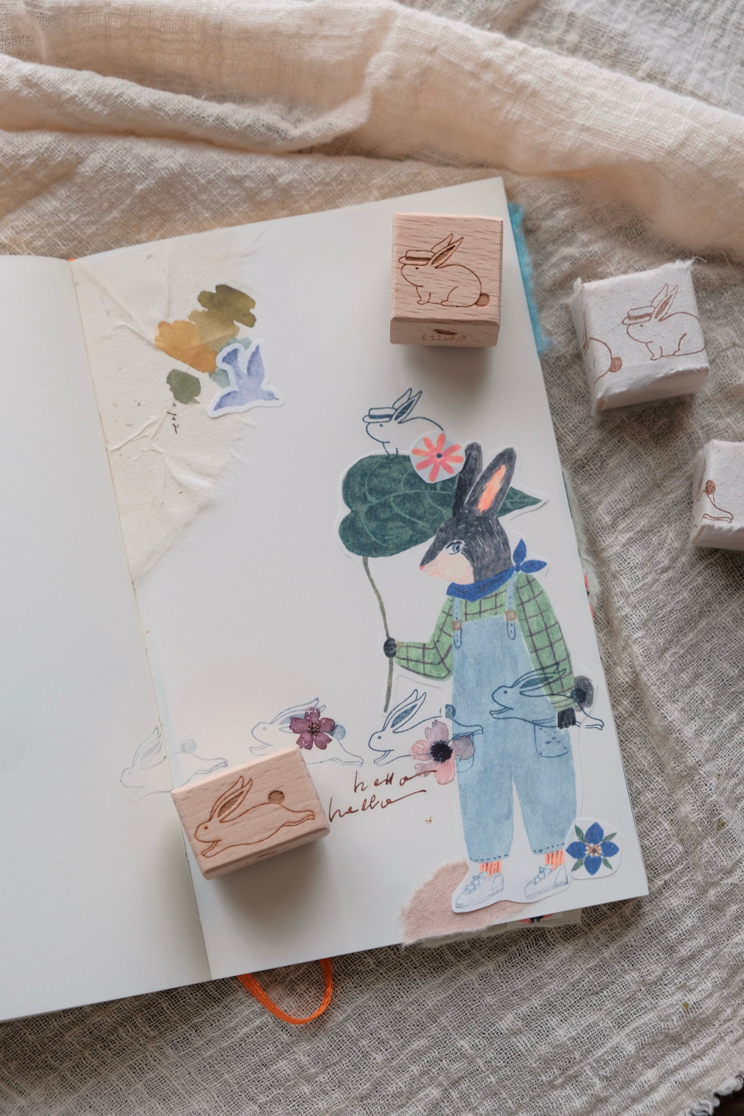 bighands Rubber Stamp- Wander Rabbit (4 designs)