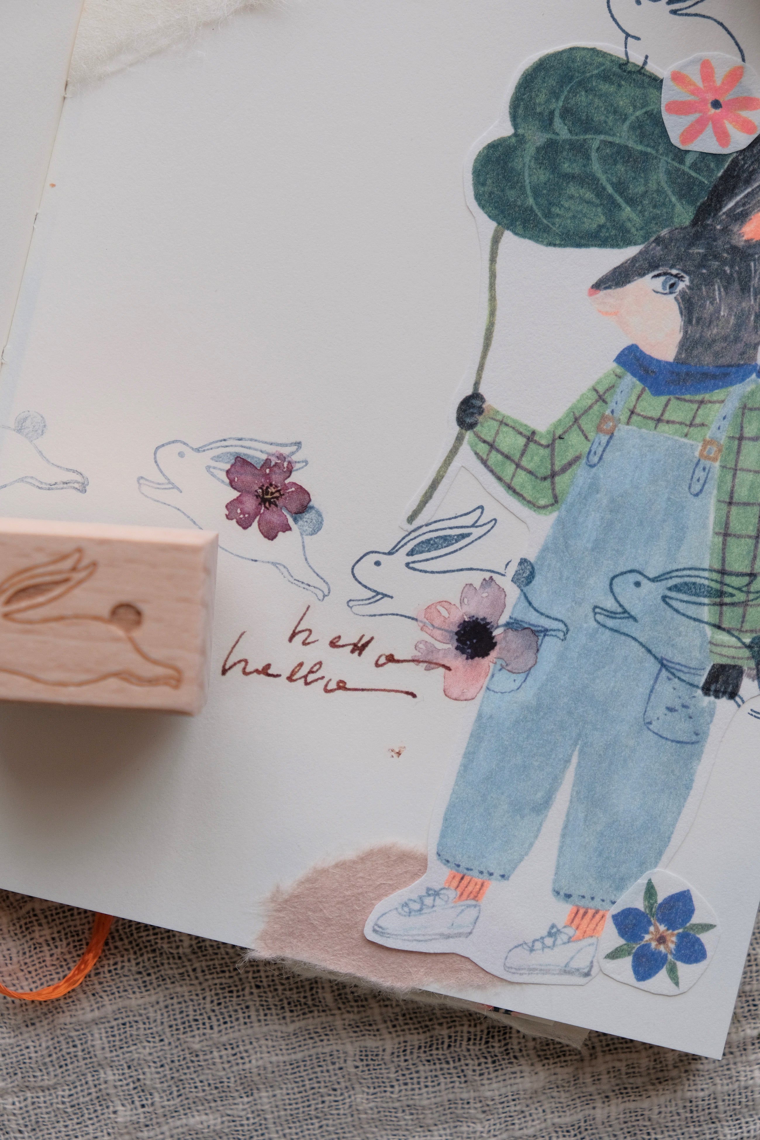 bighands Rubber Stamp- Wander Rabbit (4 designs)