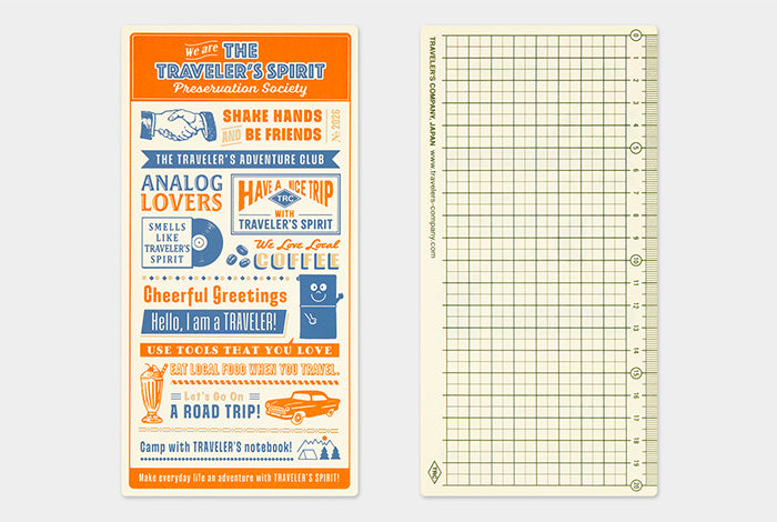 Traveler's Notebook 2026 Plastic Sheet - Regular size