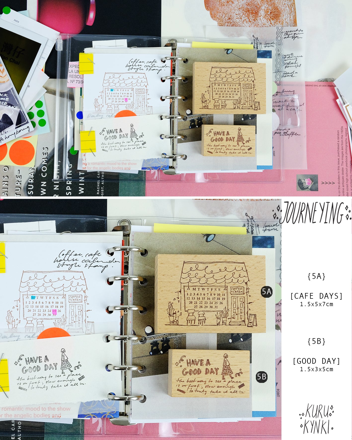 Kurukynki JOURNEYING Rubber Stamp (9 designs)