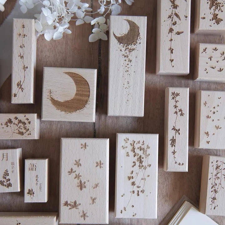 Jeenzaa Zoey Moon Rubber Stamp Set (set of 18)