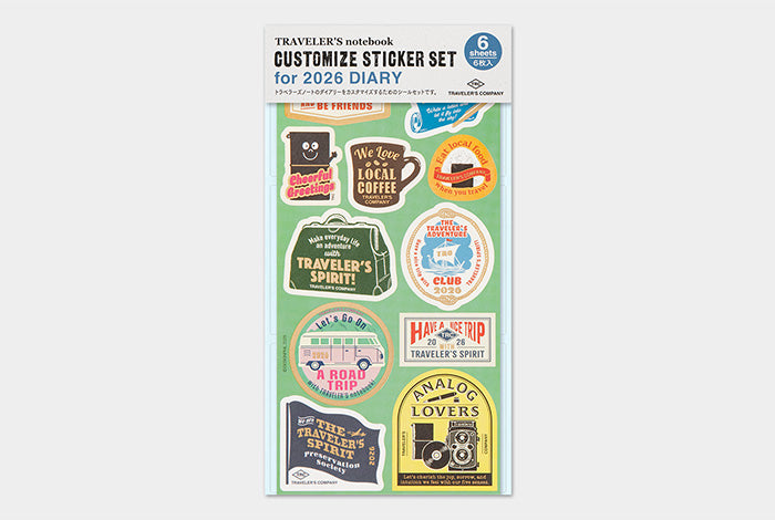 Traveler's Notebook Customized Sticker Set for Diary 2026