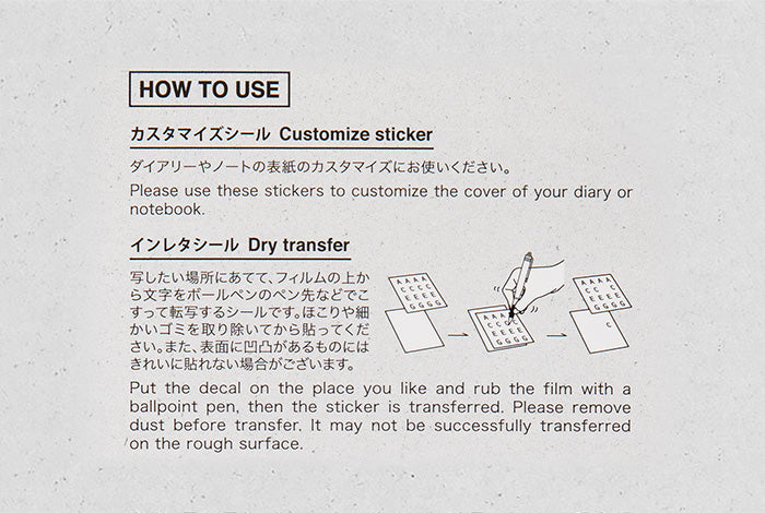 Traveler's Notebook Customized Sticker Set for Diary 2026