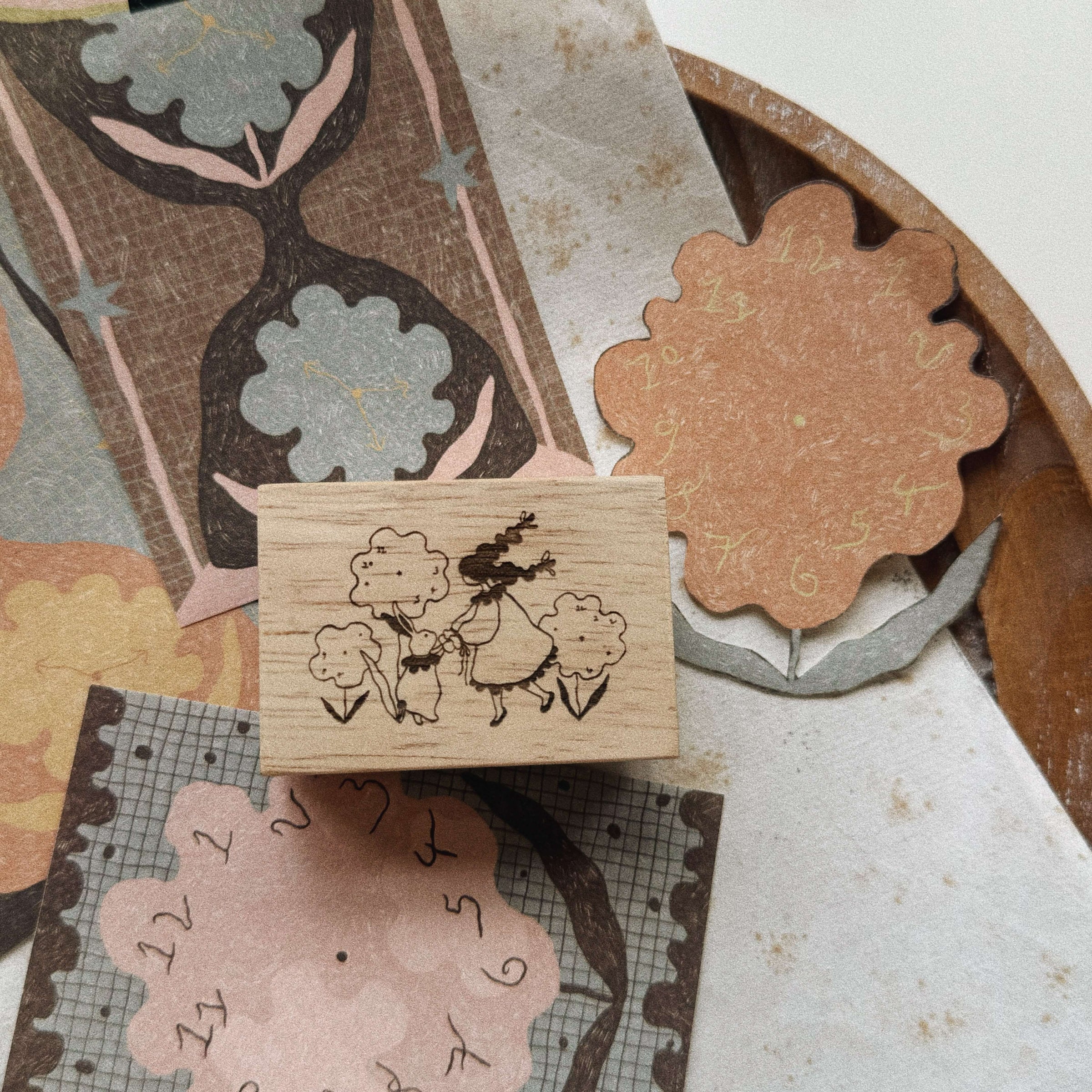 Dancing in the Garden of Time Rubber Stamp bighands x som