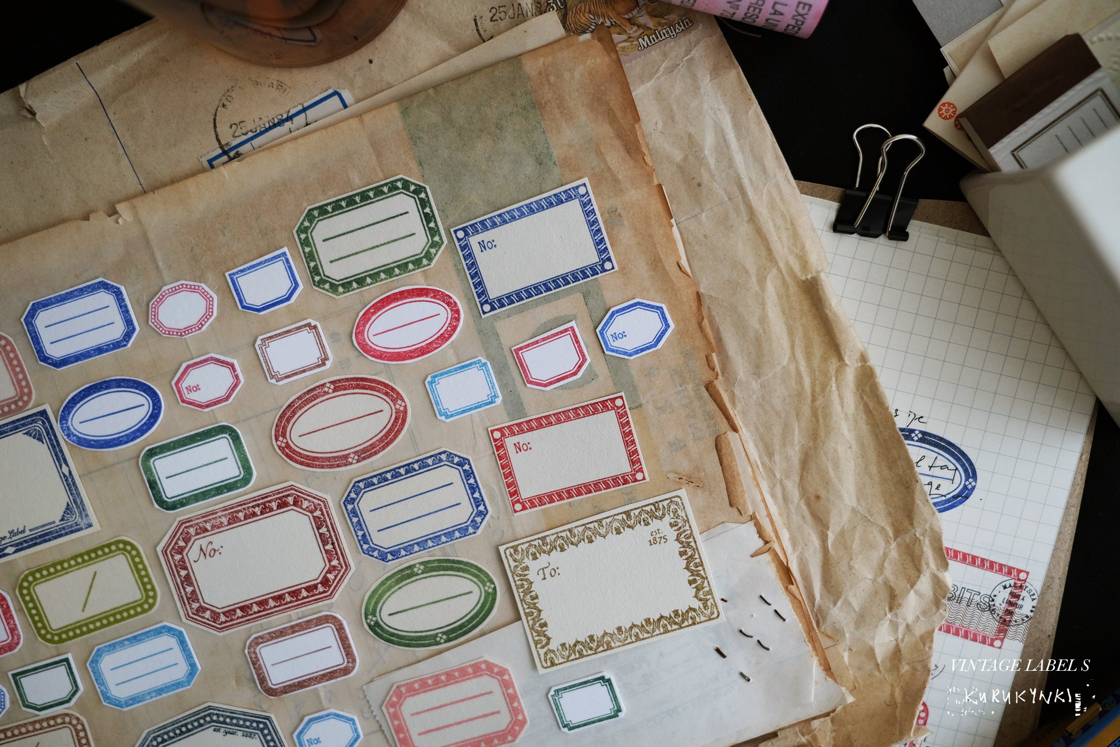 Kurukynki Label S23 Rubber Stamps (7 types)
