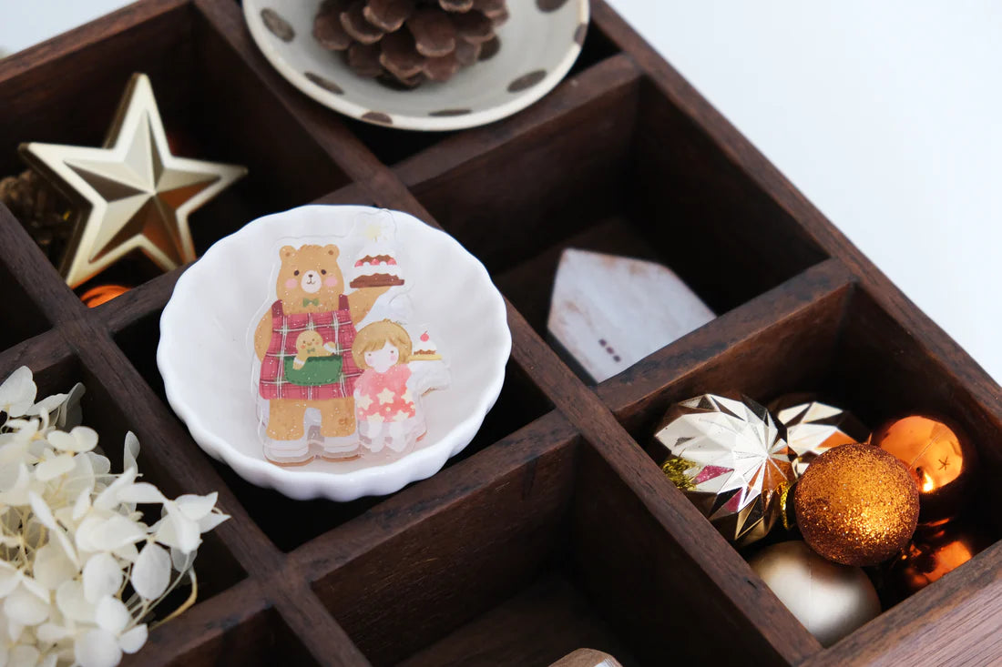 Bear & Girl Serving Cakes Acrylic Clip