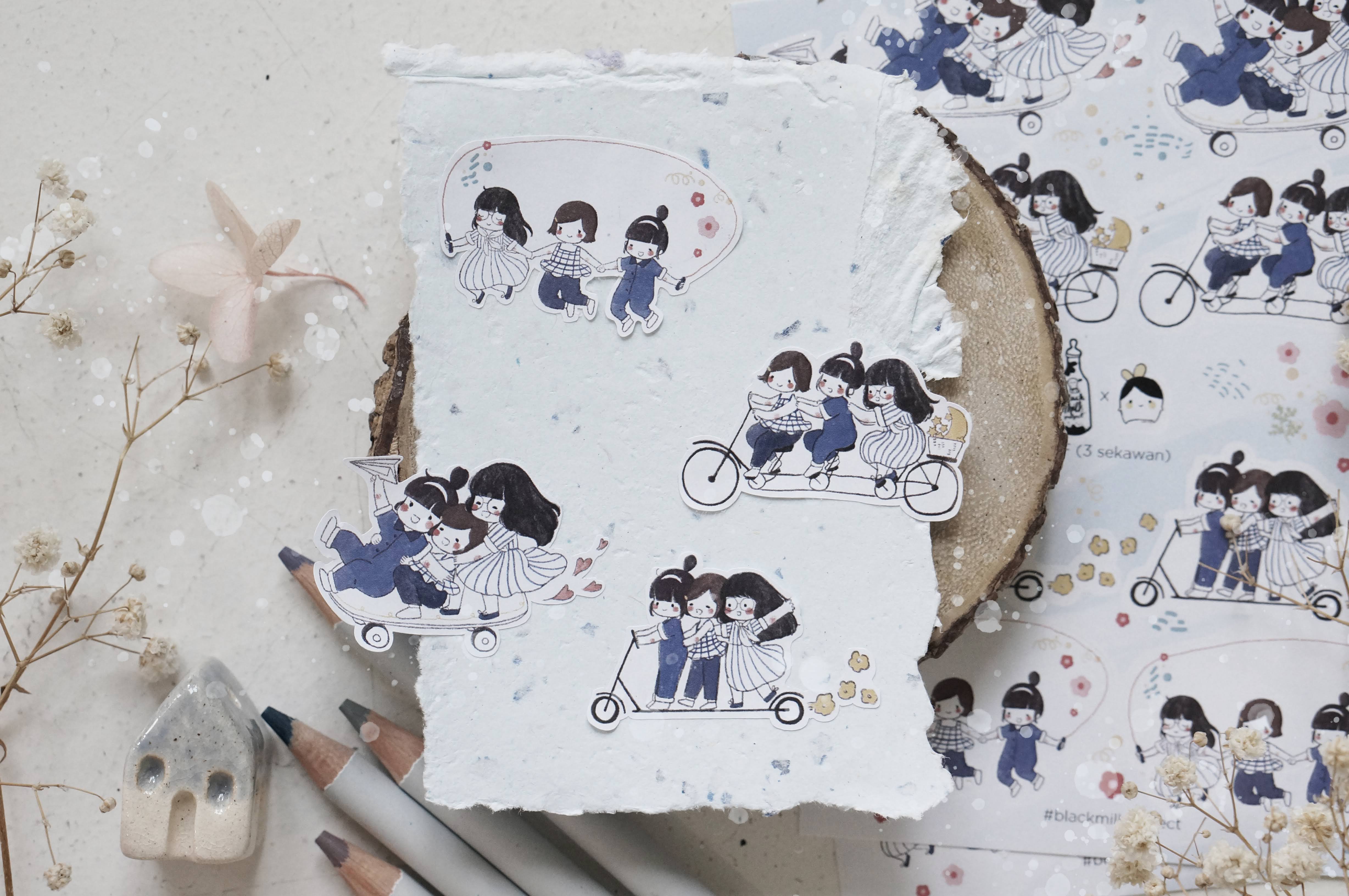 Black Milk Project BFF (3 sekawan) Sticker Sheet
