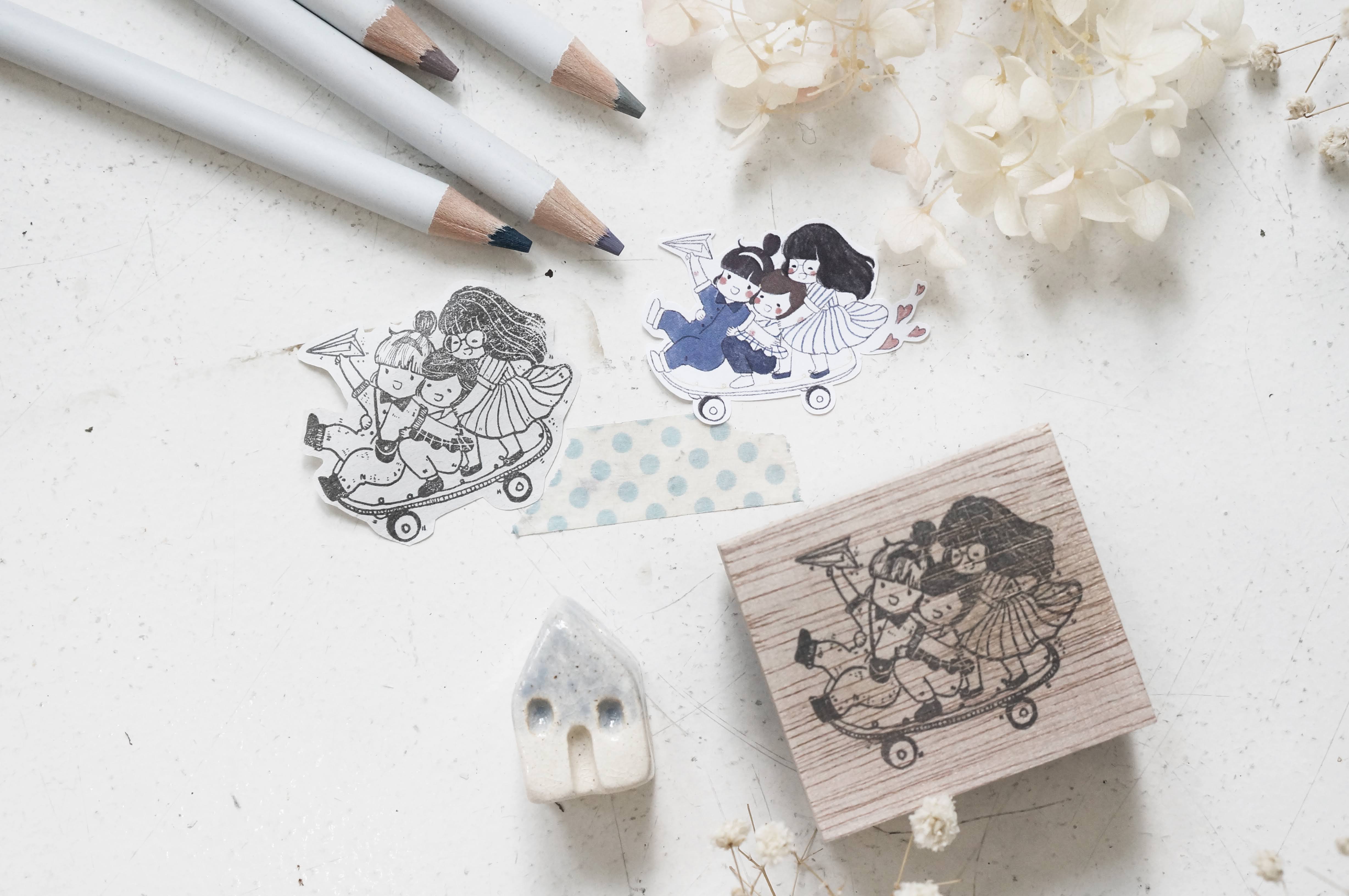 Black Milk Project BFF Series: Skateboard Rubber Stamp