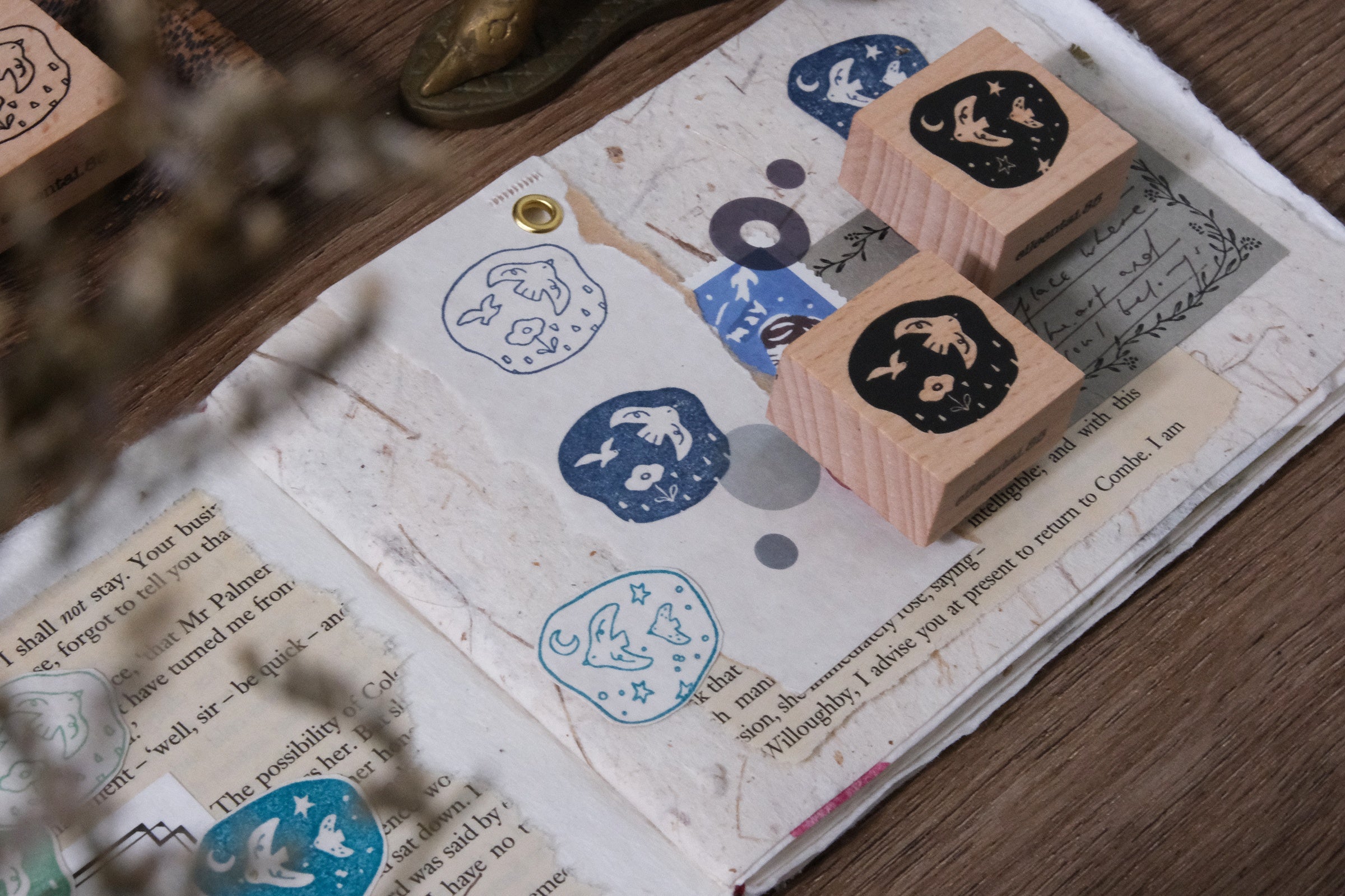 Birds// Day & Night Rubber Stamp Set B: Night