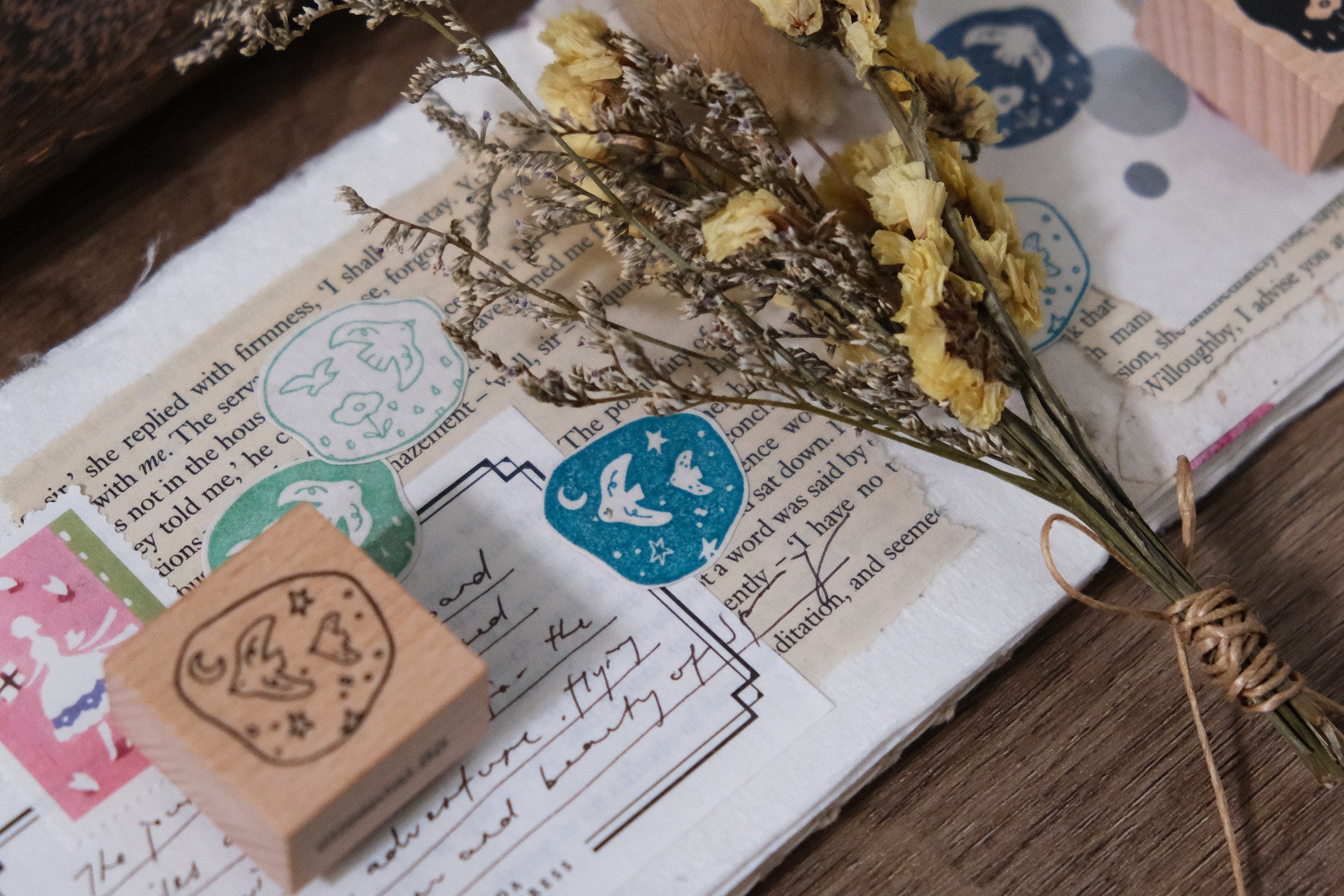 Birds// Day & Night Rubber Stamp Set A: Day