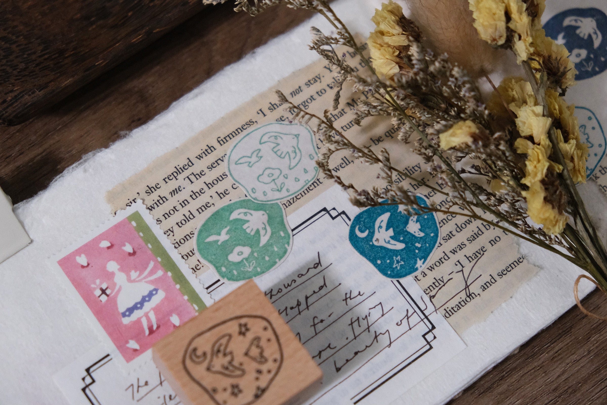 Birds// Day & Night Rubber Stamp Set A: Day