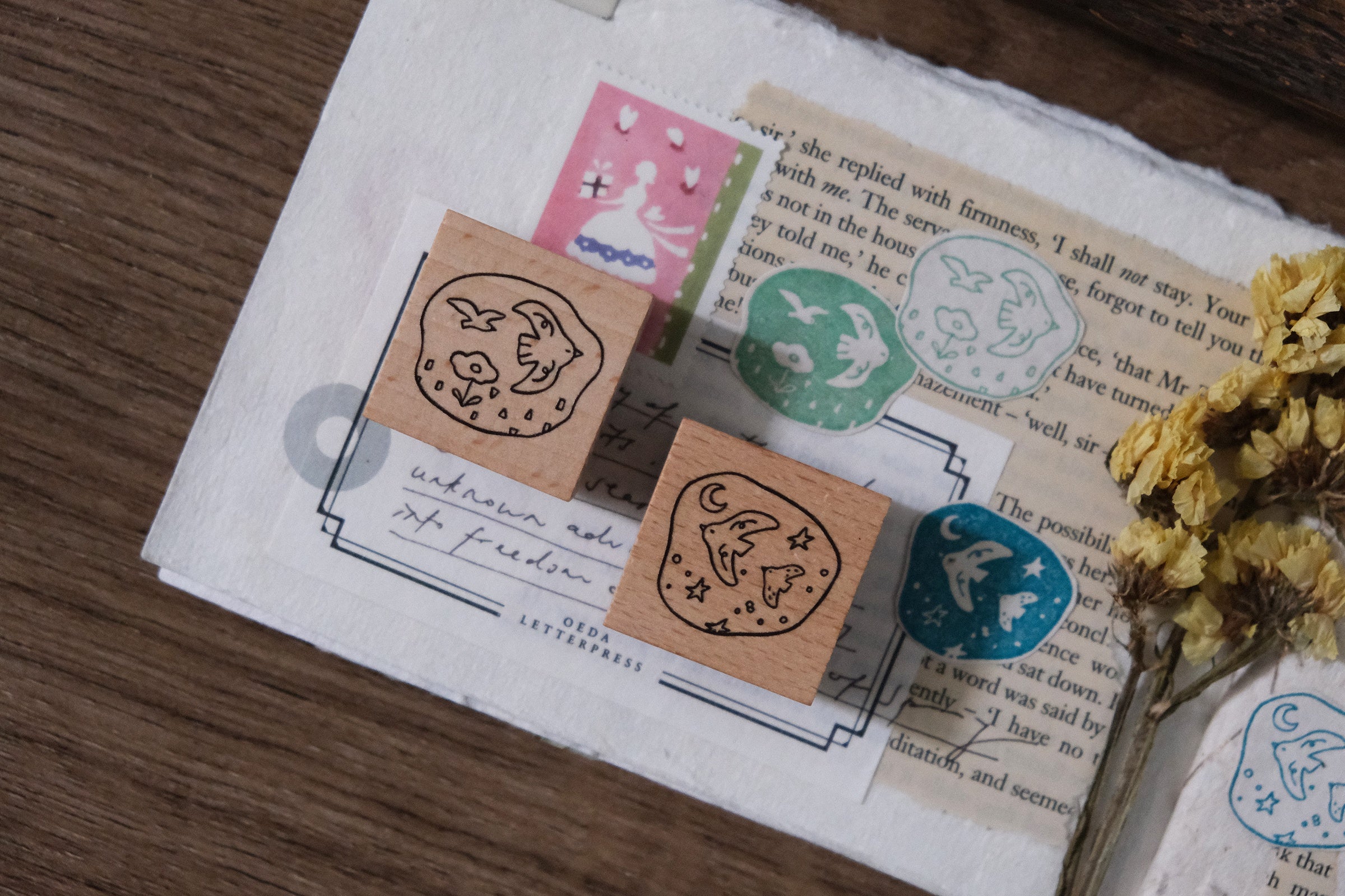 Birds// Day & Night Rubber Stamp Set A: Day
