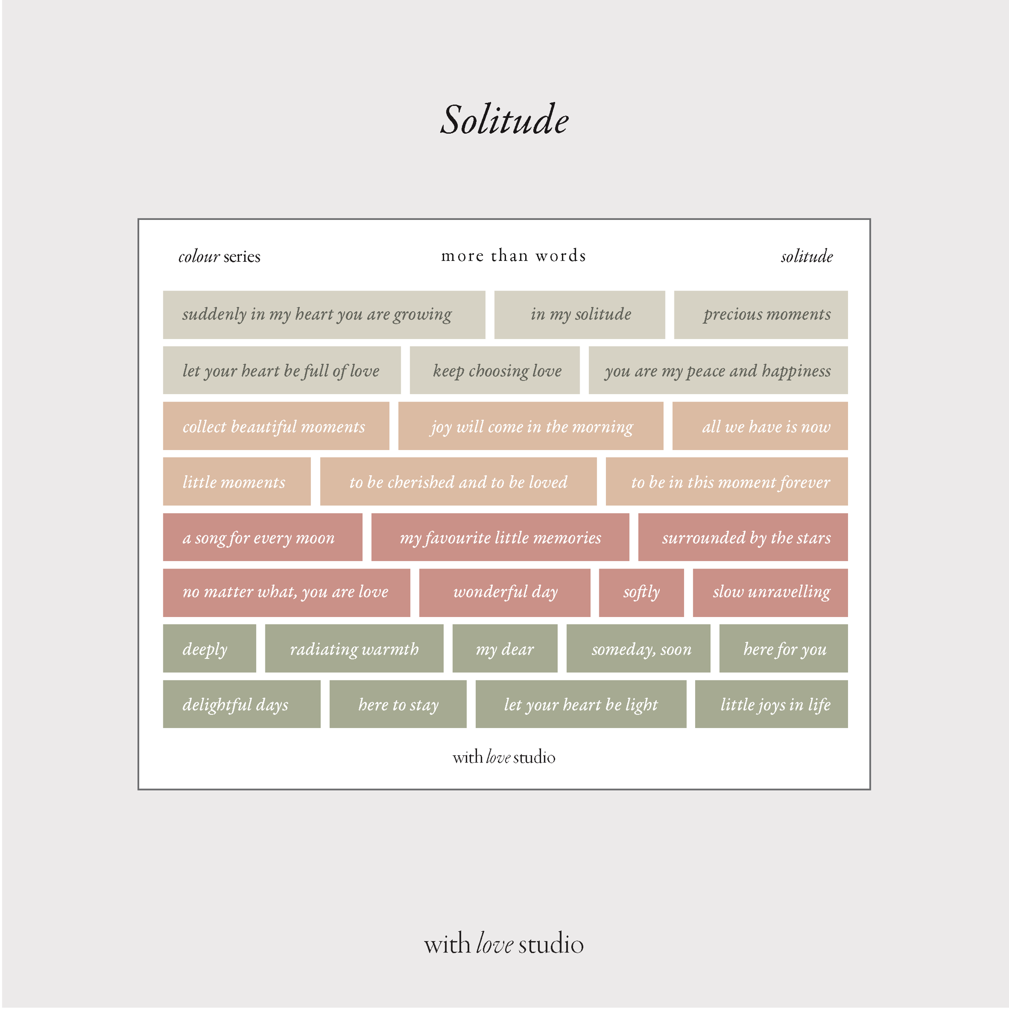 Words Colour Series Stickers Ver. 2 (3 colours)