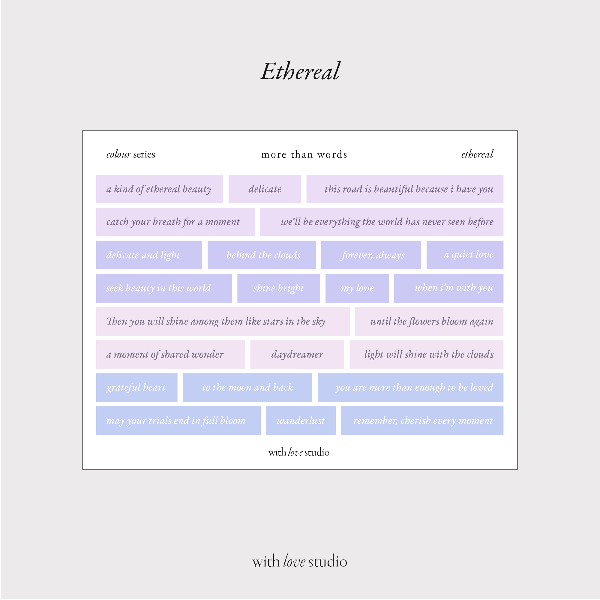 Words Colour Series Stickers Ver. 2 (3 colours)
