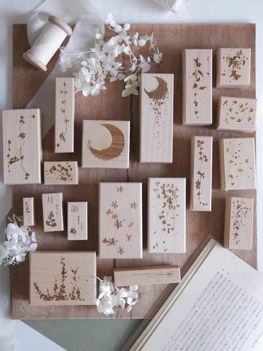 Jeenzaa Zoey Moon Rubber Stamp Set (set of 18)