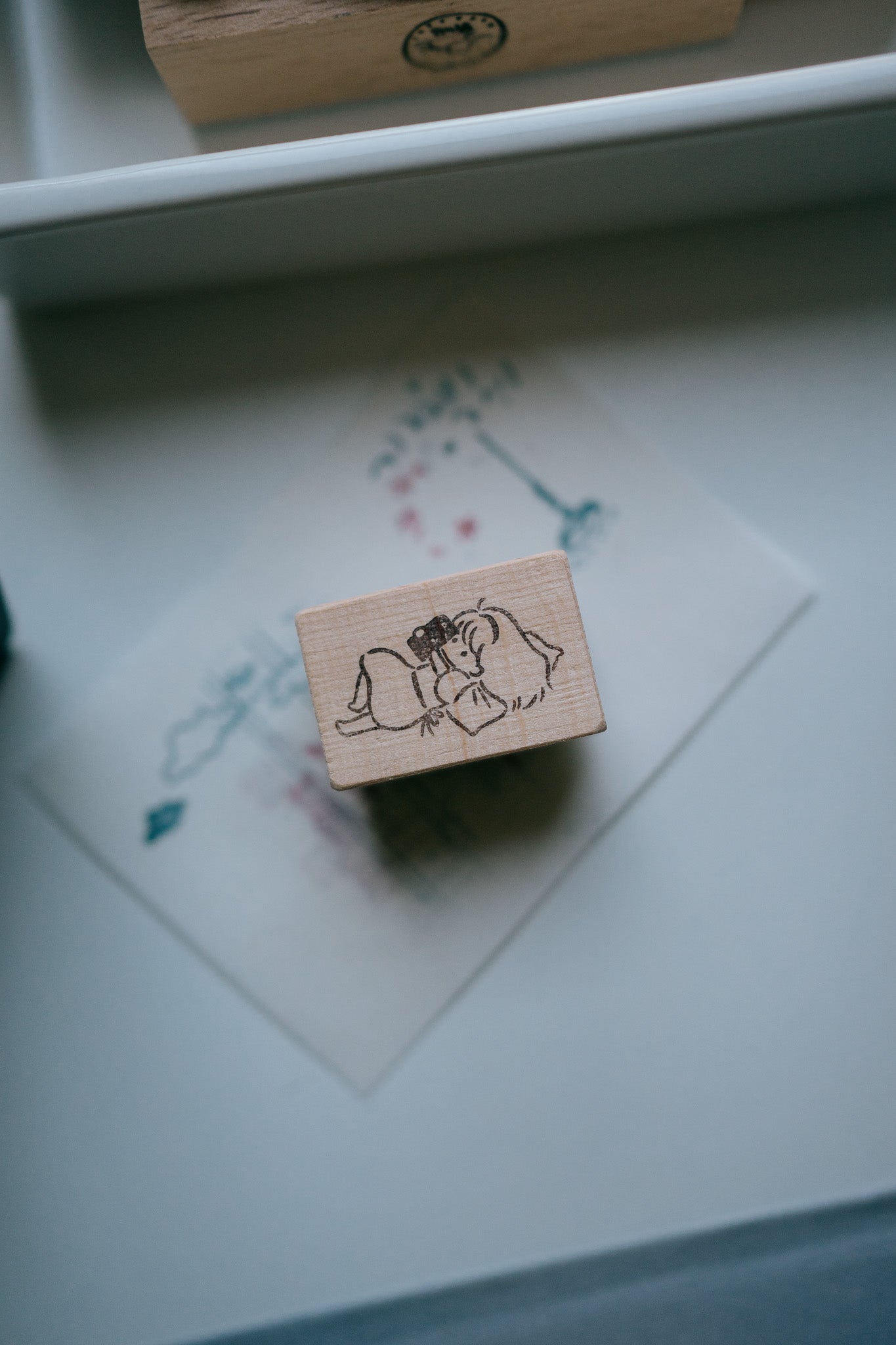 msbulat Tok~A Girl and Her Phone Rubber Stamp
