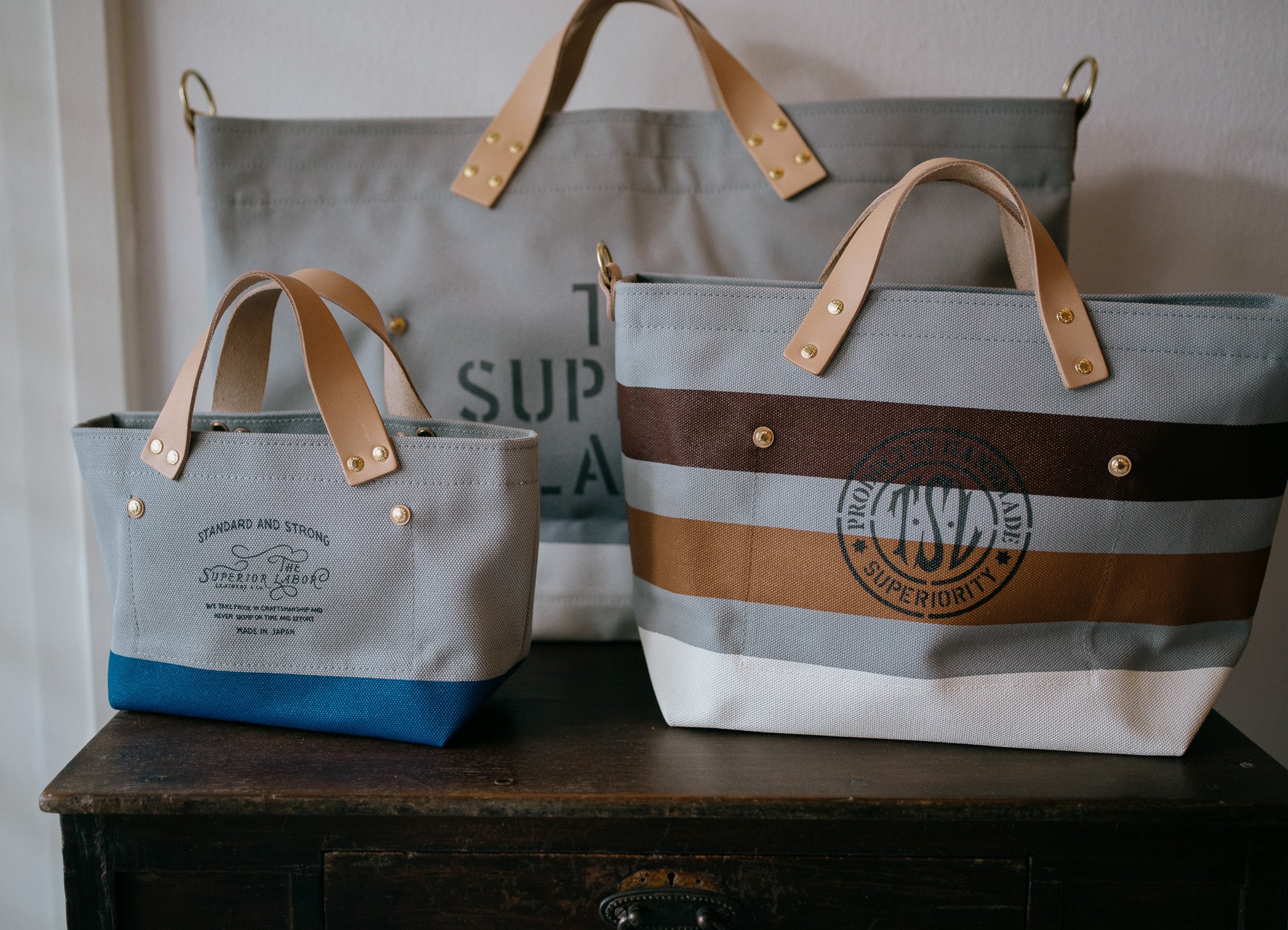The Superior Labor-L Engineer Shoulder Bag: Gray Canvas